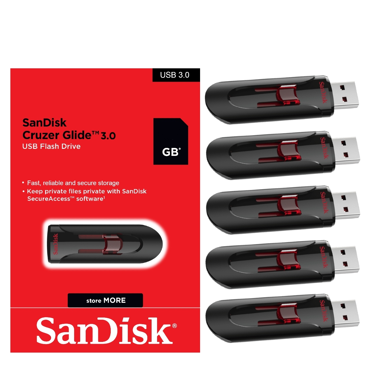 SanDisk CZ600 Cruzer Glide USB 3.0 128GB USB Drive Flash Drive