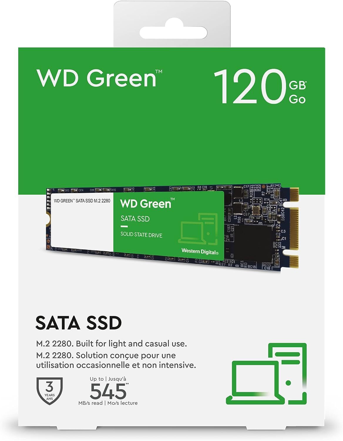 Western Digital WD Green SSD 120GB Western Digital Internal Solid State Drive Laptop M.2 SATA III 545MB/s