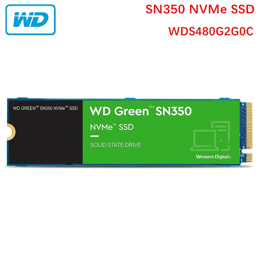 SSD WD Green SN350 480GB M.2 2280 NVMe Internal Solid State Drive WDS480G2G0C