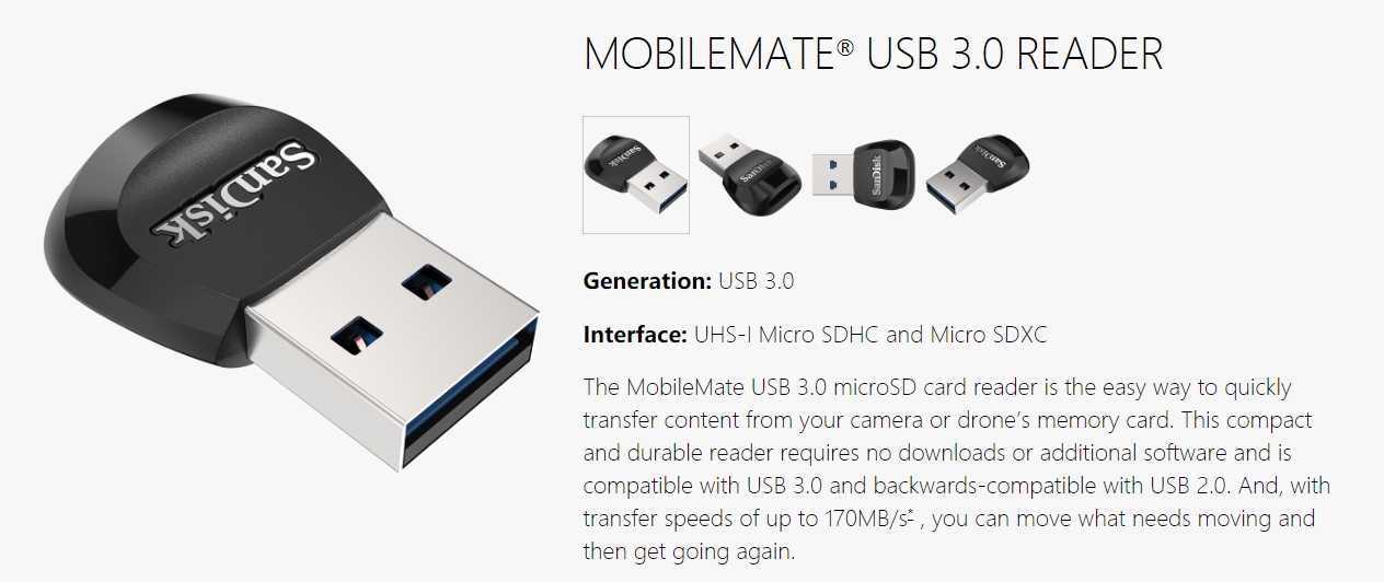 Micro SD Card Reader Sandisk MobileMate USB 3.0 Memory Card USB ...