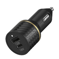 OtterBox USB-C and USB-A Fast Charge Dual Port Car Charger - 30W - Black Shimmer 78-52545