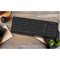 Wireless Keyboard Alcatroz Jelly Bean A200 Slim Rounded Keys UV Coated Black