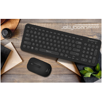 Wireless Keyboard & Mouse Combo Alcatroz Jelly Bean A2000 NoteBook Mac Black