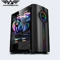 PC Case Armaggeddon TRON HOLO-3 MATX Pro Gaming Chassis Case Black