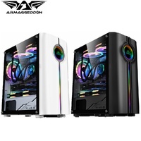 PC Case Armaggeddon TRON HOLO-3 MATX Pro Gaming Chassis Case Black & White 