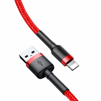 Phone Cable Baseus cafule Fast Charging USB to Lightning iphone 2.4A 0.5M Red
