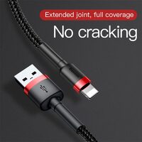 Phone Cable Baseus Cafule Fast Charging USB to Lightning iphone 2.4A 0.5M Red & Black