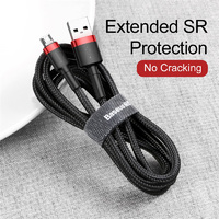 Phone Cable Baseus cafule fast charging USB to Micro USB 2.4A 1M Red & Black