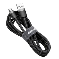 Phone Cable Baseus cafule Fast Charging USB to Micro USB 2.4A 1M Black & Grey