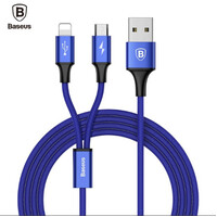Phone Cable Baseus Rapid Series 2 in 1 Cable Micro and Lightning 3A 1.2M Dark Blue