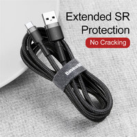 Phone Cable Baseus Cafule Fast Charging USB to Type-C USB 3A 0.5M Black & Gray