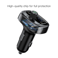 Wireless Bluetooth MP3 Car Charger Baseus T typed S-09A Fast Charging Black