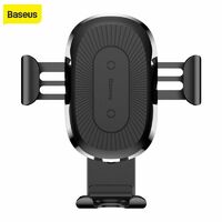 Phone Holder Baseus Qi Car Gravity Fast Charger Air Vent Mount for iPhone Black