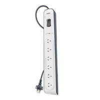 Belkin 6-Outlet Surge Protection Strip with 2M Power Cord - White/Grey  BSV603au2M