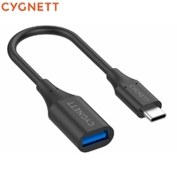 Cygnett Essentials USB-C Male To USB-A Female 10CM Data Transfers Cable Adapter