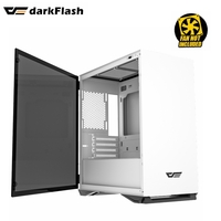 PC CASE DARKFLASH DLM22  Micro ATX / Mini ITX Tower  WHITE Glass Side Panel