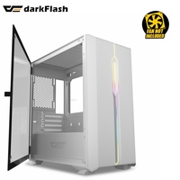 PC CASE DARKFLASH DLM23  Micro ATX / Mini ITX Tower  WHITE Glass Side Panel