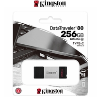 USB Drive 3.2 Kingston DataTraveler 80 256GB Type C Flash Drive 200MB/S DT80/256GB