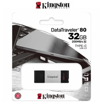 Kingston USB Drive 3.2 DataTraveler 80 32GB Type C Flash Drive 200MB/S DT80/32GB