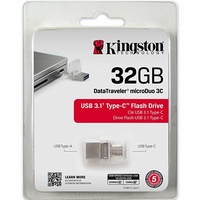 Type-C USB Drive 32GB Kingston DataTraveler MicroDuo 3C USB Flash Drive Memory Stick Tablet PC MAC Android USB 3.1 100Mb/s