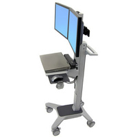 Ergotron Neo-Flex Computer Trolley - 20.87 kg Capacity - 4 Casters - Aluminium - Grey - 55.9 cm (22") Screen Supported