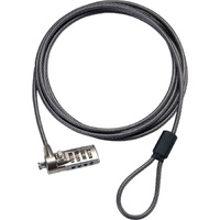 Targus DEFCON Cable Lock For Notebook - 2 m Cable - Resettable - 4-digit - Combination Lock - Galvanized Steel - For Notebook