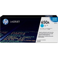 HP 650A Original Laser Toner Cartridge - Cyan - 1 Each - 15000 Pages