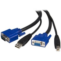StarTech.com SVUSB2N1_6 1.83 m KVM Cable for KVM Switch - 1 - First End: 1 x 4-pin USB 2.0 Type A - Male, 1 x 15-pin HD-15 - Male - Second End: 1 x B