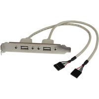 StarTech.com 2 Port USB A Female Slot Plate Adapter - 2 x USB 2.0 Type A - Female - 2 x 5-pin - Silver