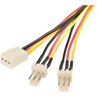 StarTech.com TX3SPLIT12 Splitter Cord - 30.48 cm - Connect two 3-pin (TX3) fans to a single power supply connector