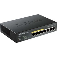 D-Link DGS-1008P 8 Ports Ethernet Switch - Gigabit Ethernet - 10/100/1000Base-T - 2 Layer Supported - Twisted Pair - PoE Ports - Desktop