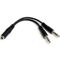 StarTech.com 3.5mm 4 Position to 2x 3 Position 3.5mm Headset Splitter Adapter - F/M - First End: 1 x 4-pin Mini-phone Stereo Audio - Female - Second