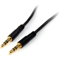 StarTech.com 3 ft Slim 3.5mm Stereo Audio Cable - M/M - First End: 1 x Mini-phone Stereo Audio - Male - Second End: 1 x Mini-pho
