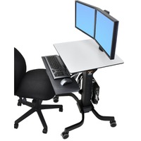 Ergotron WorkFit-C 24-214-085 Height Adjustable Computer Stand - Up to 55.9 cm (22") Screen Support - 12.70 kg Load Capacity - 60.7 cm Width x 57.9 -
