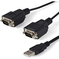 StarTech.com USB to Serial Adapter - 2 Port - COM Port Retention - FTDI - USB to RS232 Adapter Cable - USB to Serial Converter - 1 x 4-pin USB 2.0 A