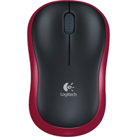Logitech M185 Mouse - Radio Frequency - USB - Optical - Red - Wireless - 2.40 GHz - Symmetrical - 1