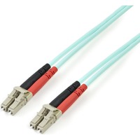 StarTech.com 2m (6ft) LC/UPC to LC/UPC OM3 Multimode Fiber Optic Cable, Full Duplex Zipcord Fiber, 100Gbps, LOMMF, LSZH Fiber Patch Cord - 2m (6.6ft)