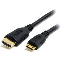 StarTech.com 1m Mini HDMI to HDMI Cable with Ethernet, 4K 30Hz High Speed Mini HDMI 1.4 (Type-C) Device to HDMI Adapter Cable/Cord, M/M - First End: