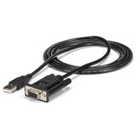 StarTech.com USB to Serial Adapter - Null Modem - FTDI USB UART Chip - DB9 (9-pin) - USB to RS232 Adapter - 1 x 9-pin DB-9 RS-232 Serial - Female - 1