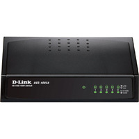 D-Link DGS-1005A 5 Ports Ethernet Switch - Gigabit Ethernet, Fast Ethernet - 10/100/1000Base-T - 2 Layer Supported - Desktop