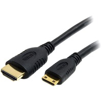 StarTech.com 2m Mini HDMI to HDMI Cable with Ethernet, 4K 30Hz High Speed Mini HDMI 1.4 (Type-C) Device to HDMI Adapter Cable/Cord, M/M - First End: