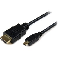 StarTech.com 1m Micro HDMI to HDMI Cable with Ethernet, 4K High Speed Micro HDMI Type-D Device to HDMI Monitor Adapter/Converter Cord - First End: 1