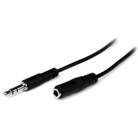 StarTech.com 1m Slim 3.5mm Stereo Extension Audio Cable - M/F - First End: 1 x Mini-phone Stereo Audio - Male - Second End: 1 x