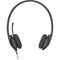 Logitech H340 Wired Over-the-head Stereo Headset - Black - Binaural - Semi-open - 20 Hz to 20 kHz - 180 cm Cable - Noise Cancelling Microphone - USB