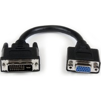 StarTech.com 8in DVI to VGA Cable Adapter - DVI-I Male to VGA Female - First End: 1 x 29-pin DVI-I Digital Video - Male - Second End: 1 x 15-pin - -
