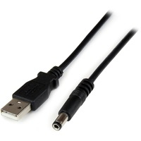 StarTech.com USB2TYPEN1M Standard Power Cord - 1 m - USB / Barrel Connector - Black - 1 Pcs