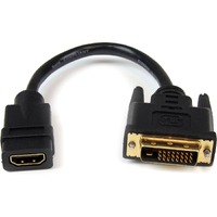 StarTech.com 8in HDMIÂ&reg; to DVI-D Video Cable Adapter - HDMI Female to DVI Male - First End: 1 x 19-pin HDMI Digital Audio/Video - Female - End:
