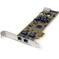 StarTech.com Gigabit Ethernet Card for PC - 10/100/1000Base-T - Plug-in Card - PCI Express - Realtek RTL8111E - 2 Port(s) - 2 - Twisted Pair