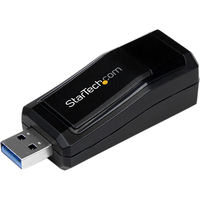 StarTech.com USB 3.0 to Gigabit Ethernet NIC Network Adapter - 10/100/1000 Mbps - Add Gigabit Ethernet network connectivity to a Laptop or Desktop a
