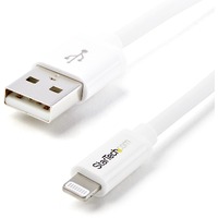 StarTech.com 1m (3ft) White AppleÂ&reg; 8-pin Lightning Connector to USB Cable for iPhone / iPod / iPad - First End: 1 x 4-pin USB Type A - Male - 1